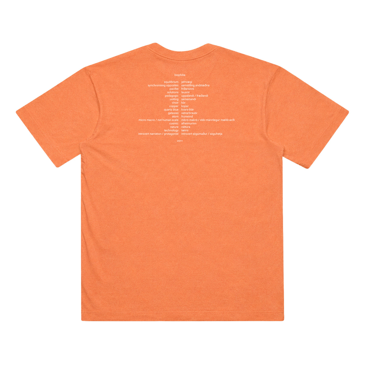 Official Biophilia Album Cover T-shirt (Orange - Custom Dyed)