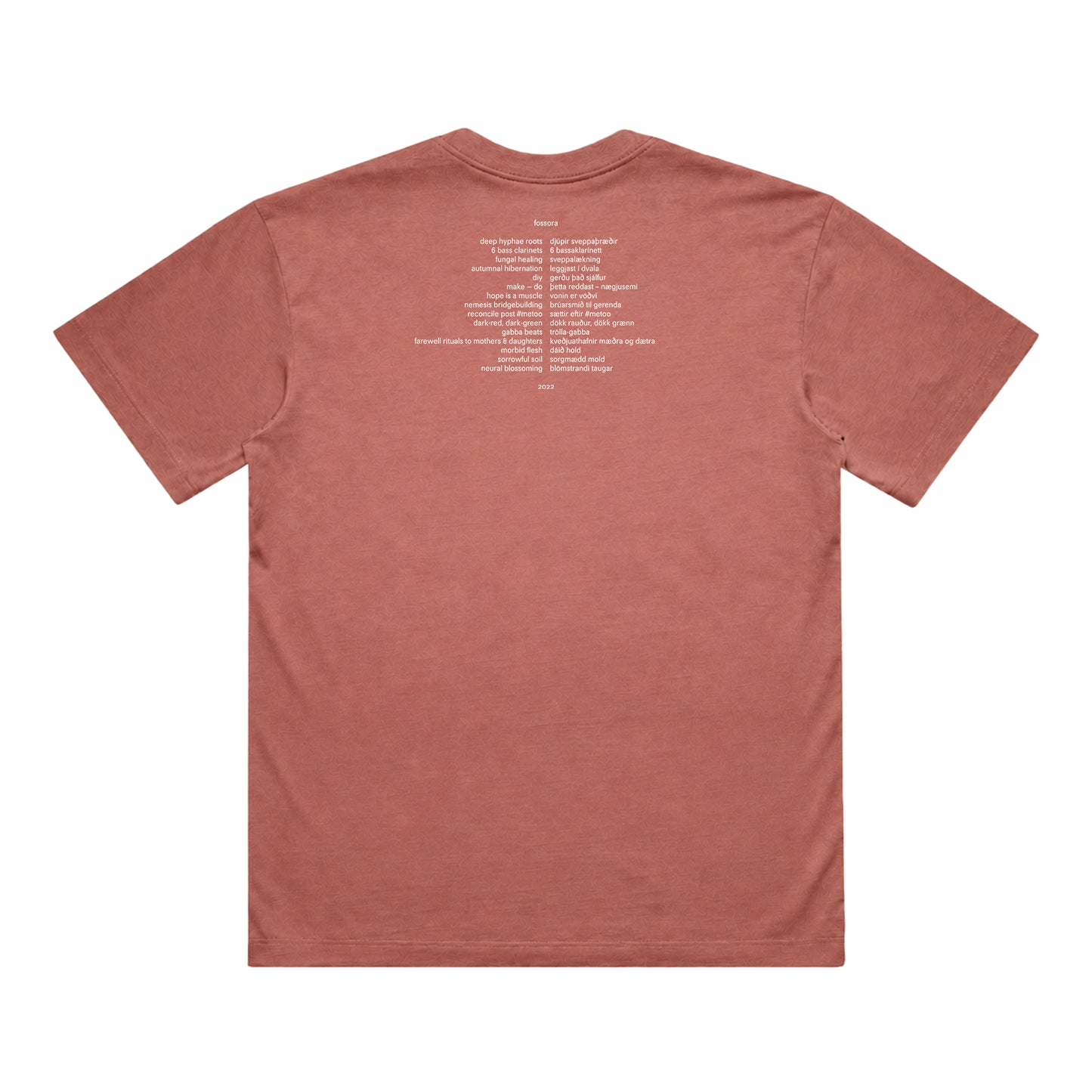 Official Fossora Album Cover T-shirt (Terracotta - Custom Dyed)